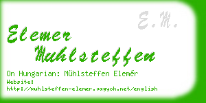 elemer muhlsteffen business card