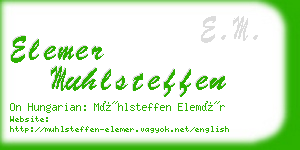 elemer muhlsteffen business card